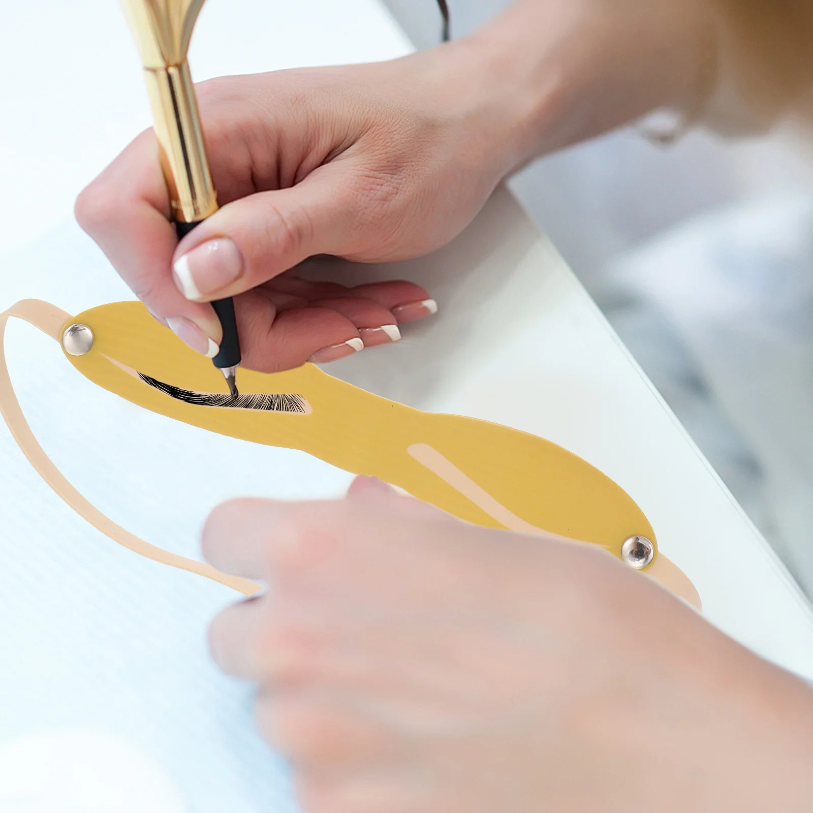 

10Pcs Eyebrow Practice Headband Artificial Skin Lightweight Skin for Beginner Makeup Training Reusable Practice Tool for Eyebrow