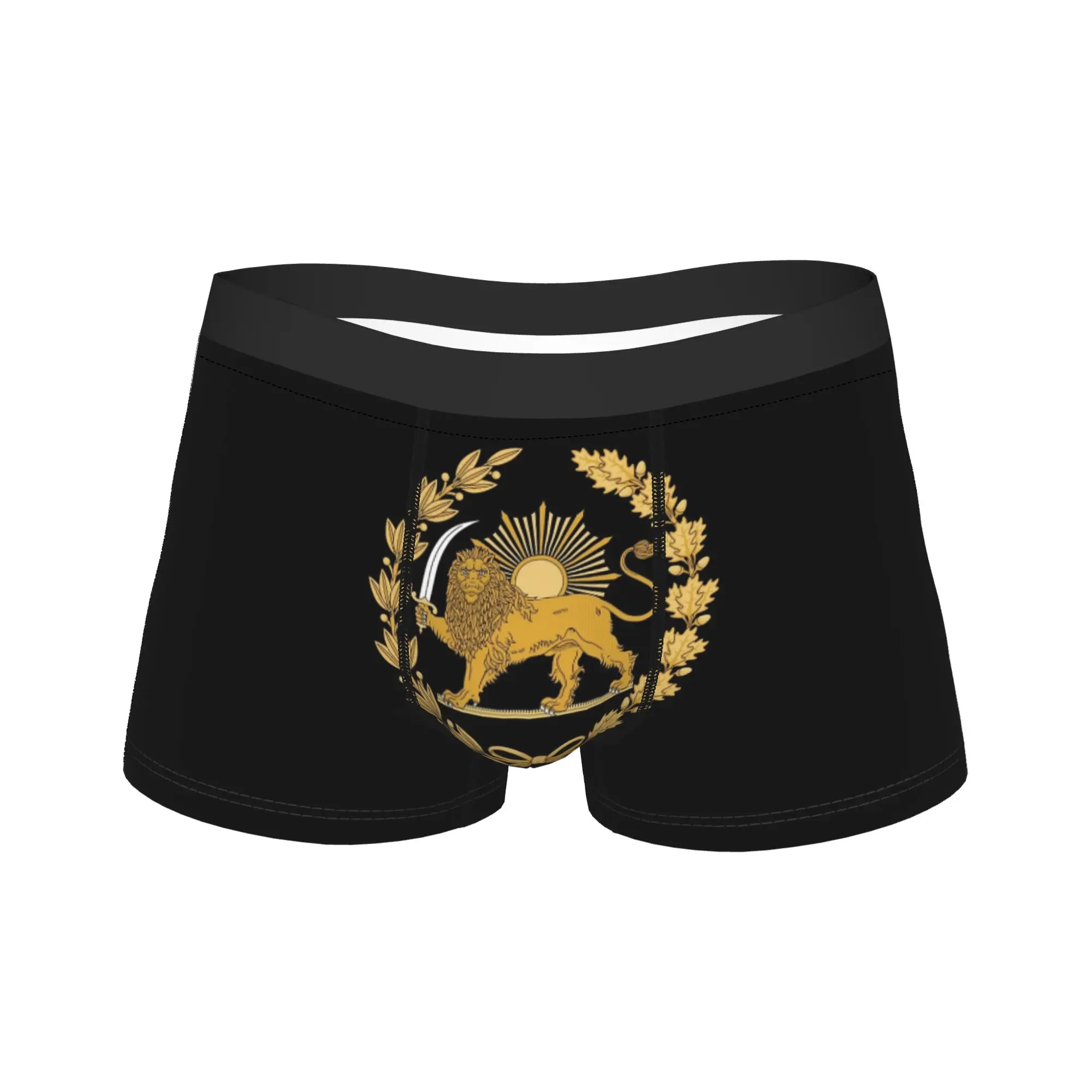 

Мужские трусы-боксеры с эмблемой Льва и Солнца Персии (Ирана), комфортные, больших размеров, на заказ