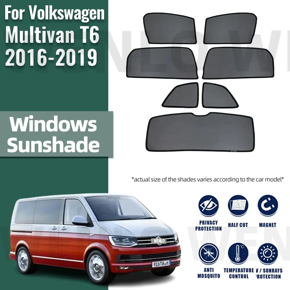 Per Volkswagen VW Multivan T6 2016 2017 2018 2019 Auto Parasole Visiera Parabrezza Anteriore Tenda Lato Posteriore Finestra Del Bambino Parasole