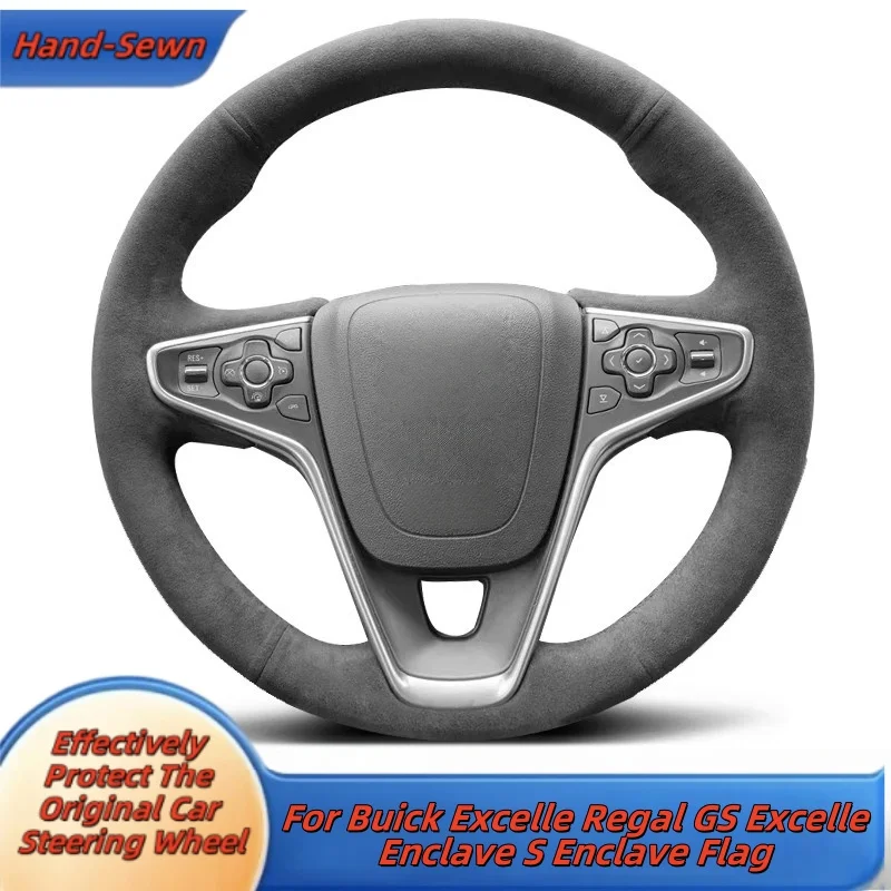 

Car Steering Wheel Cover Hand-Sewn Microfiber Leather For Buick Excelle Regal GS Excelle Enclave S Enclave Flag Accessories