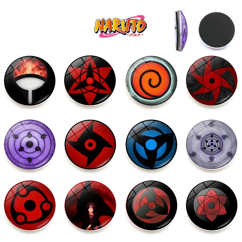 Naruto Sharingan Fridge Magnets Accessories Freezers Memo Magnet Decor Kids Student Refrigerator Decorations Toys 25MM Glass