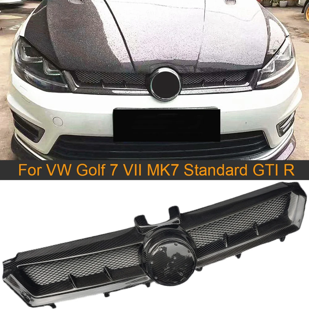 

Передняя решетка из углеродного волокна для Volkswagen VW Golf 7 VII MK7 Standard GTI R 2014-2017, решетка переднего бампера автомобиля, накладка на решетку