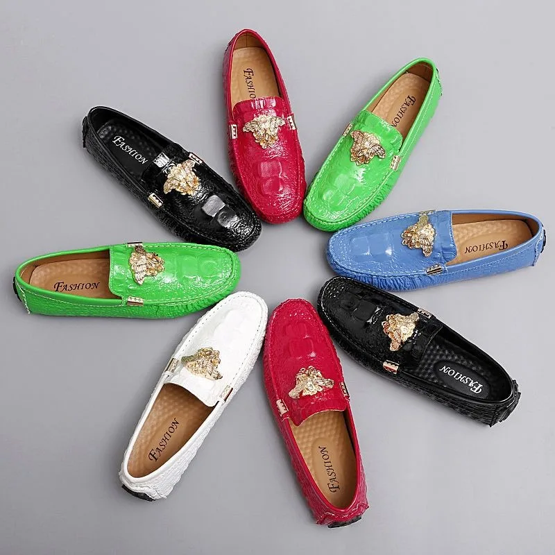 original shoes brand casual loafers office party prom man crocodile shoes patent leather designer loafers shoes for man luxury