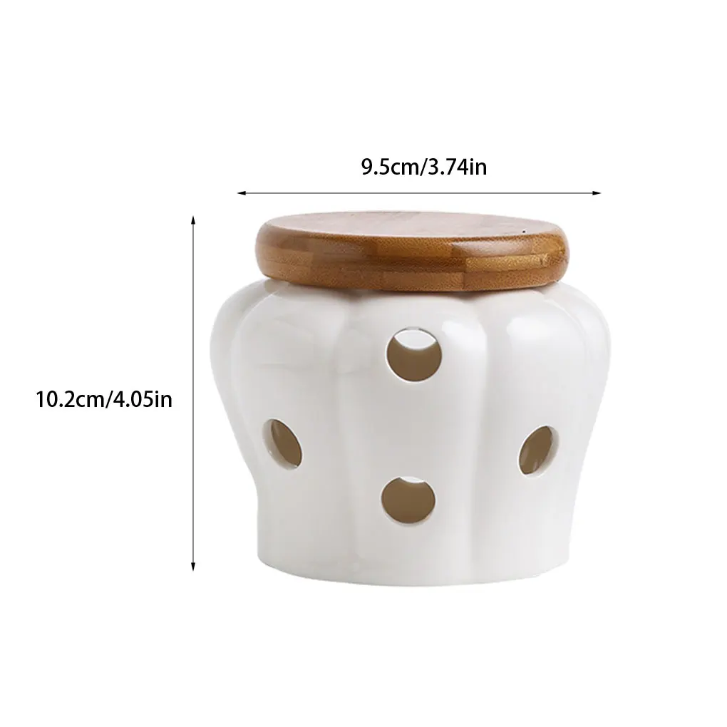 Garlic Storage Jar Large Capacity Ceramic Pot With Lid Durable For Long Time Kitchen Organizer