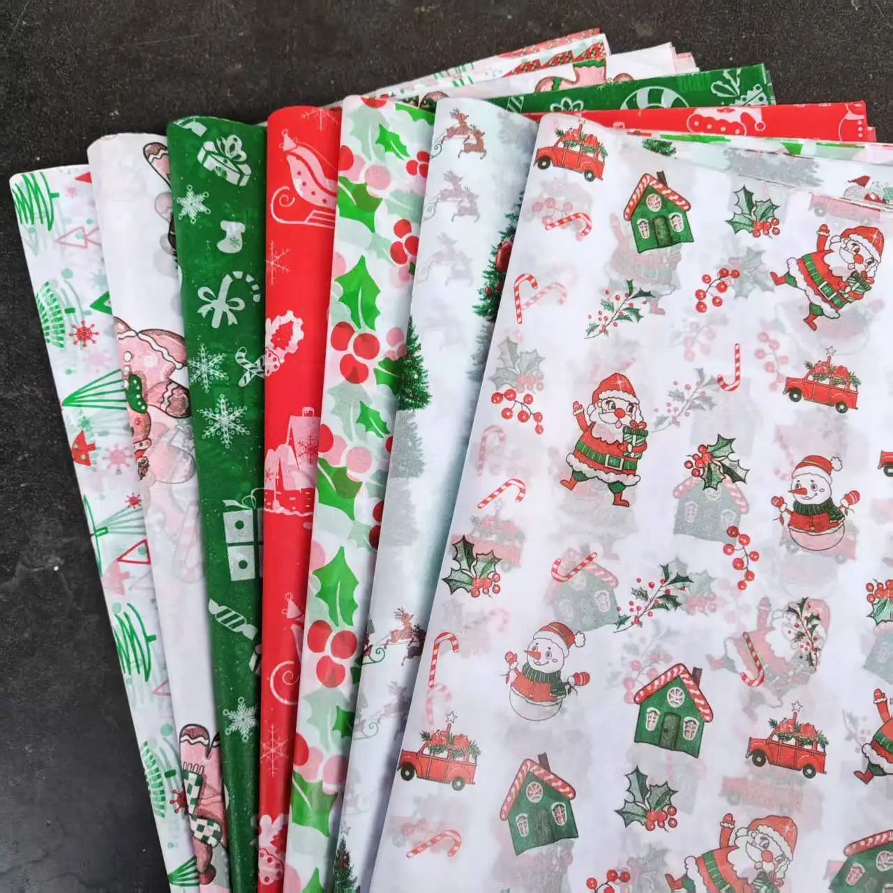 20/50 Sheets Christmas Gift Wrapping Paper Tissue Papers Santa Claus Gingerbread Xmas Tree Xmas New Year Gift Packaging Material