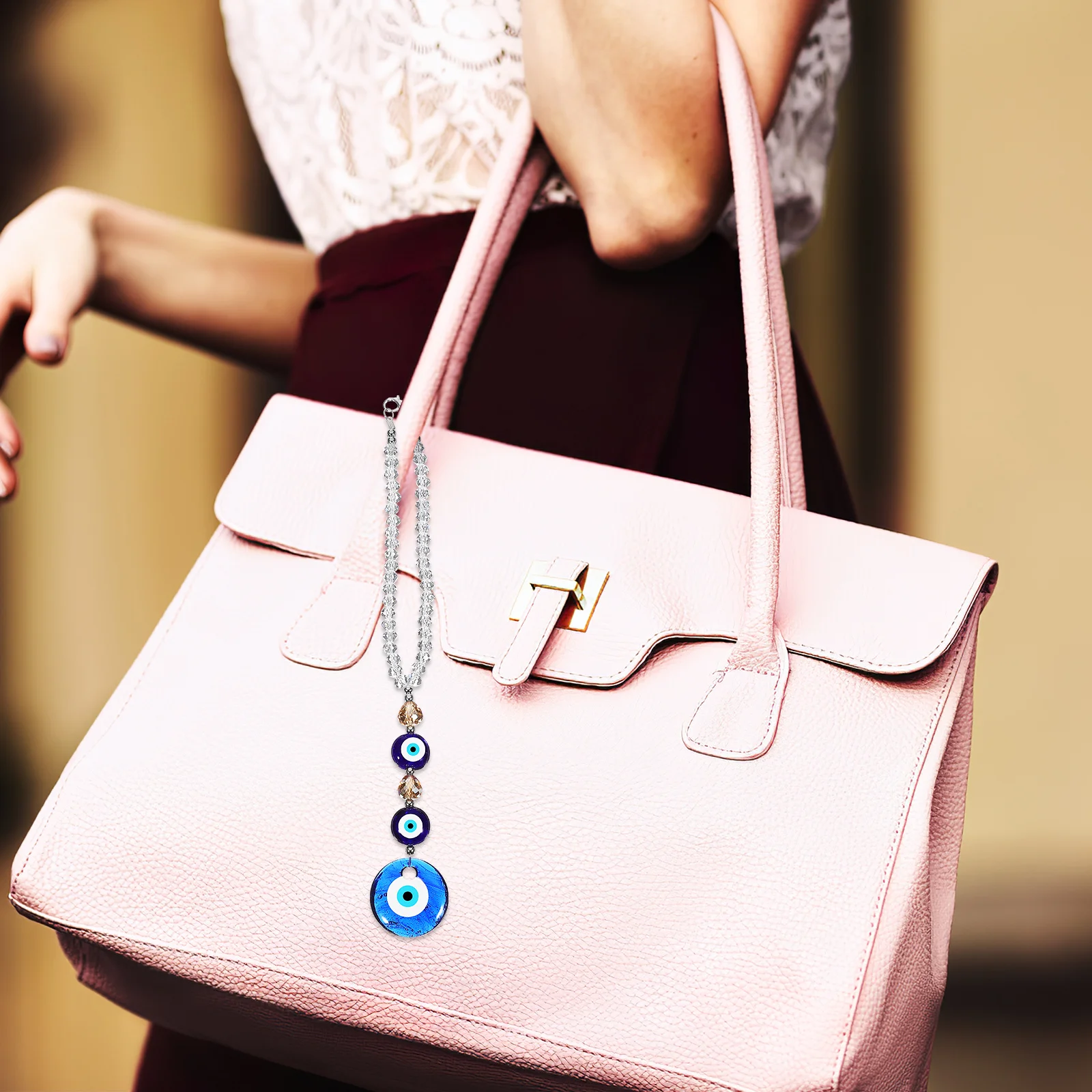 

3Pcs Evil Eye Car Pendant Hanging Decorations Creative Rearview Mirror Ornaments for Backpack Purse Keys Stylish Auto Interior