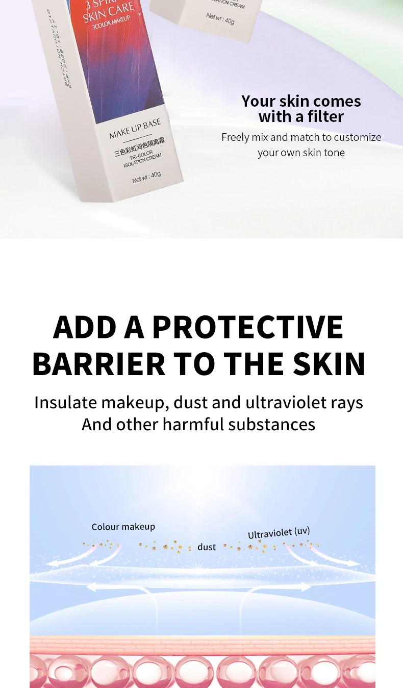 O'CHEAL One-Step Three Color Spiral Contour Isolation Primer Feuchtigkeitscreme Gesichtspflege Corrector Foundation Makeup Cosmetic – Detail 26