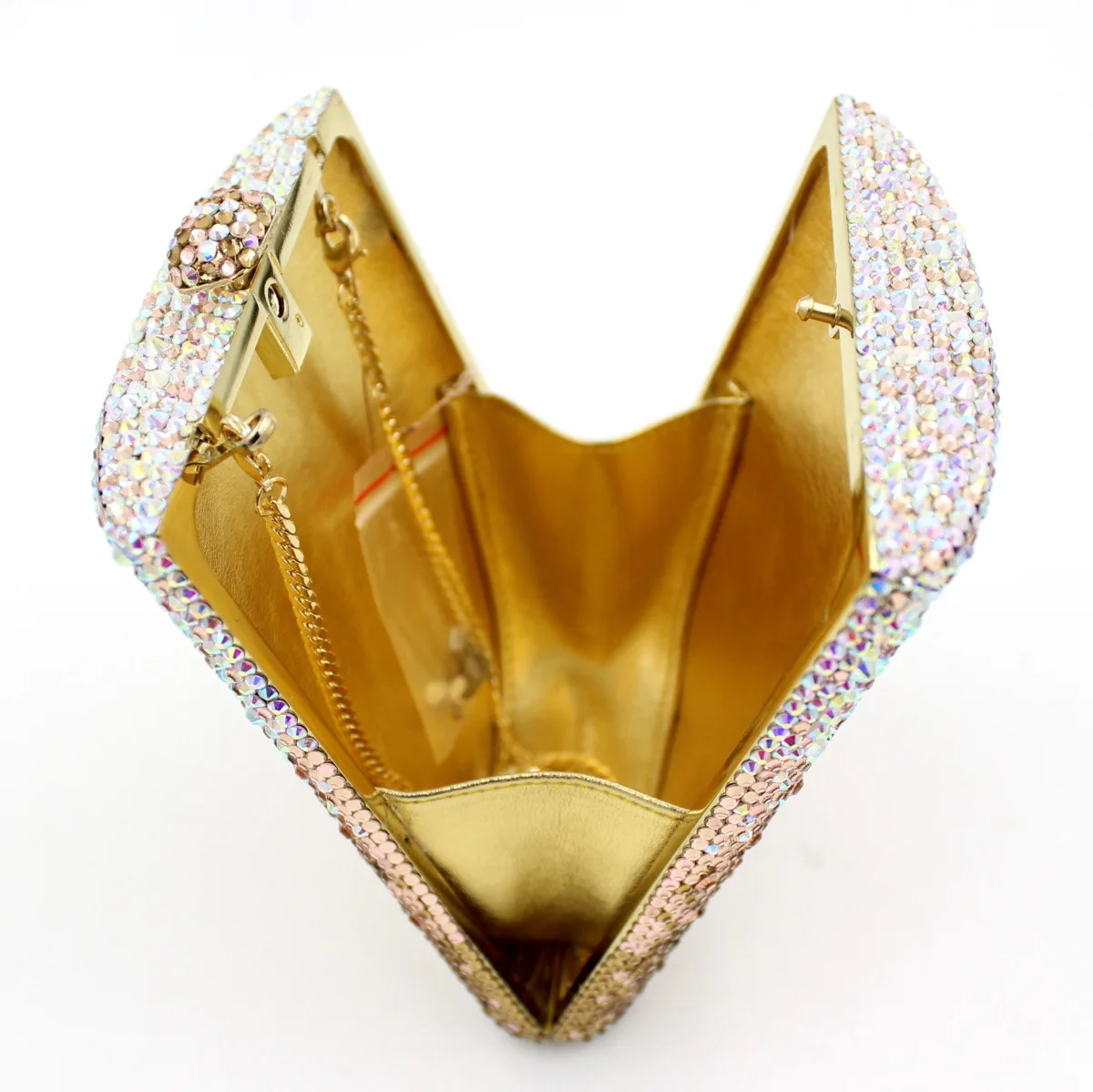 New Design Gradient Color Handmade Full Diamond Clutch Bag Rhinestone Ladies Evening Bag for Wedding Party view 5