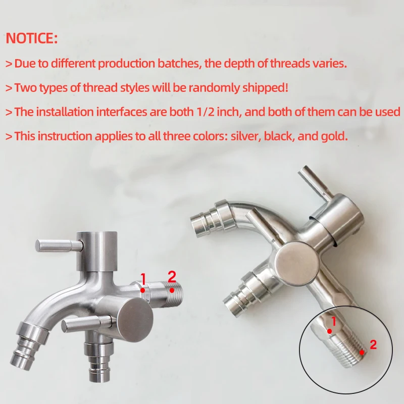 Black Bibcock Double Using Washing Machine Faucet 304 Stainless Steel Wall Bathroom Corner Garden Outdoor Tap Mop Balcony G1/2'