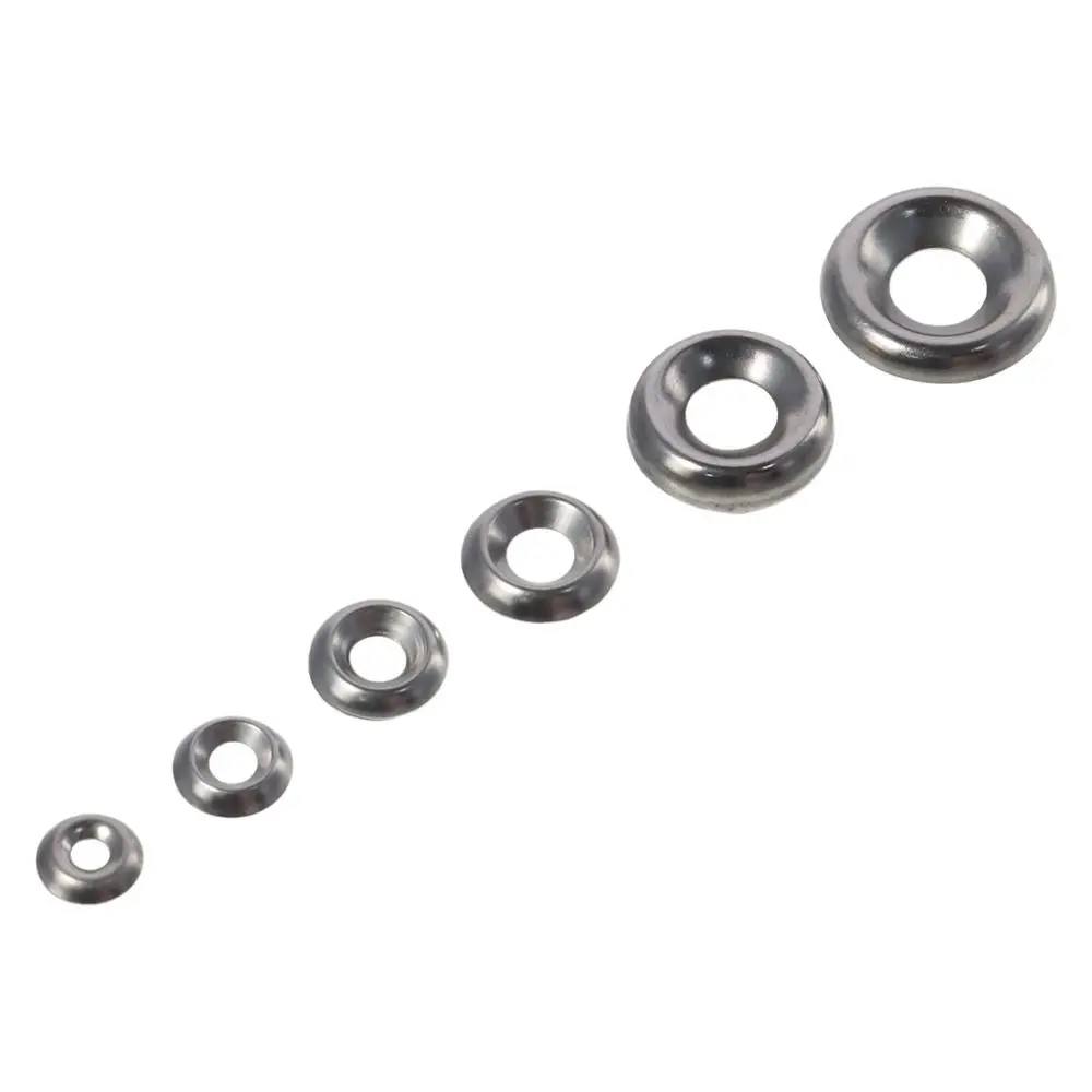 170Pcs 304 Stainless Steel Finishing Cup Countersunk Washers Assortment Kit,4#/6#/8#/10#/12#/14#/16# Silver Finishing Cup Washer