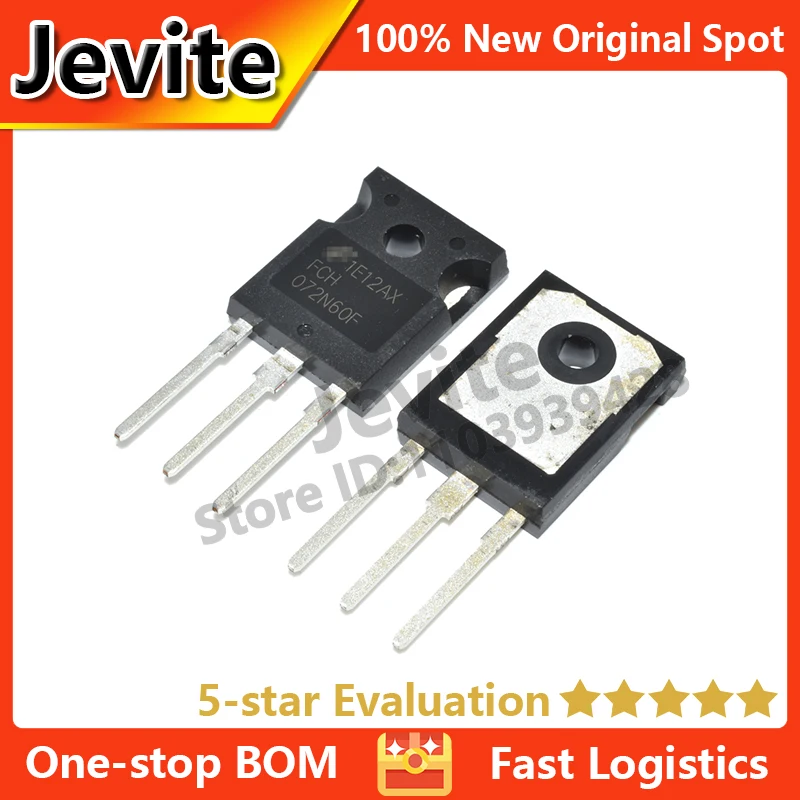 

Jevite 100% New Original electronics Controller 5-10 units/lote 072N60F FCH072N60F 600V 52A TO-247 MOSFET Transistor