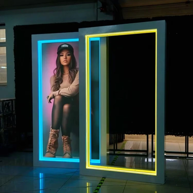 Metal frame 360 mirror photo booth box balloon hanging decoration