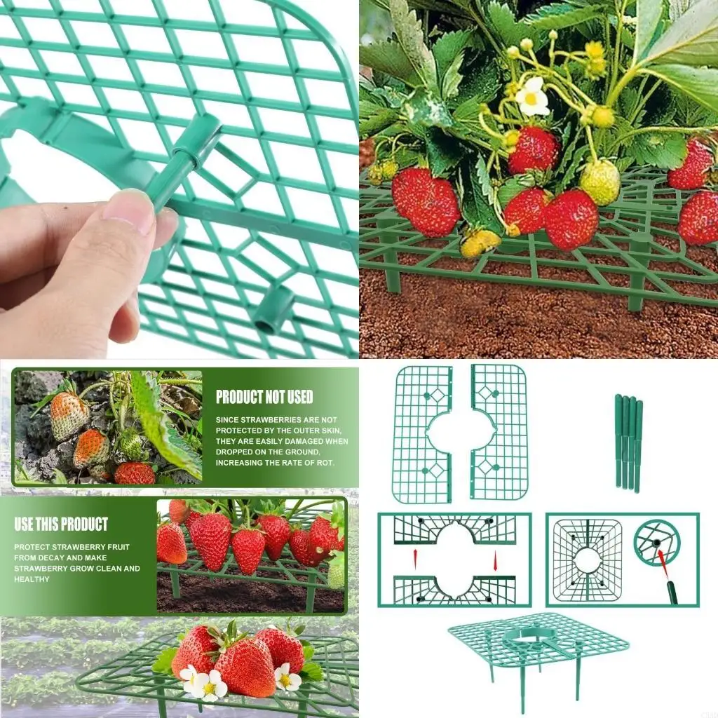 

Strawberry Stands 3 Pcs Plastic Support Holder Strawberries Growing Frame for Plant Flower Climbing Vine Pillar Gardening C5AD