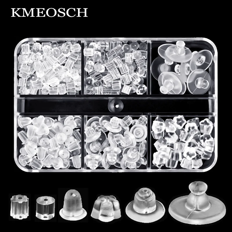 288 soft silicone ear plugs, 6 styles of 6-compartment storage boxes, suitable for replacing rubber ear plugs with hook studs