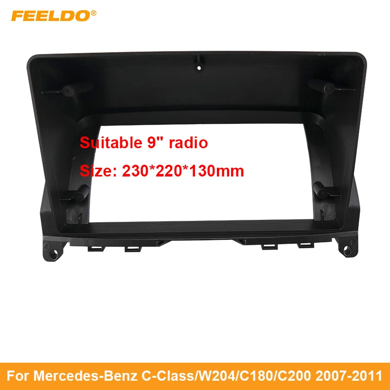 

Car 2Din Audio Face Plate Fascia Frame For Mercedes-Benz C-Class W204 9" Big Screen Radio Stereo Panel Dash Mount Refitting Kit