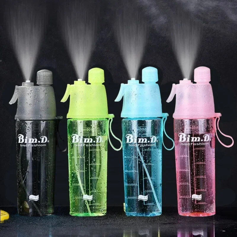 4Pcs Spray Cup Sports Water Bottle Plastic Cup Portable Cup Large Capacity Outdoor Cups Creative Plastic Water Cup in Summer