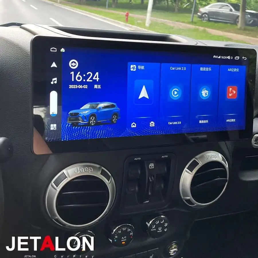 12.3 Inch For Jeep Wrangler 3 JK 2007-2016 Car Radio Multimedia Video Player GPS Navigation AUTO Stereo Android QLED Screen Host