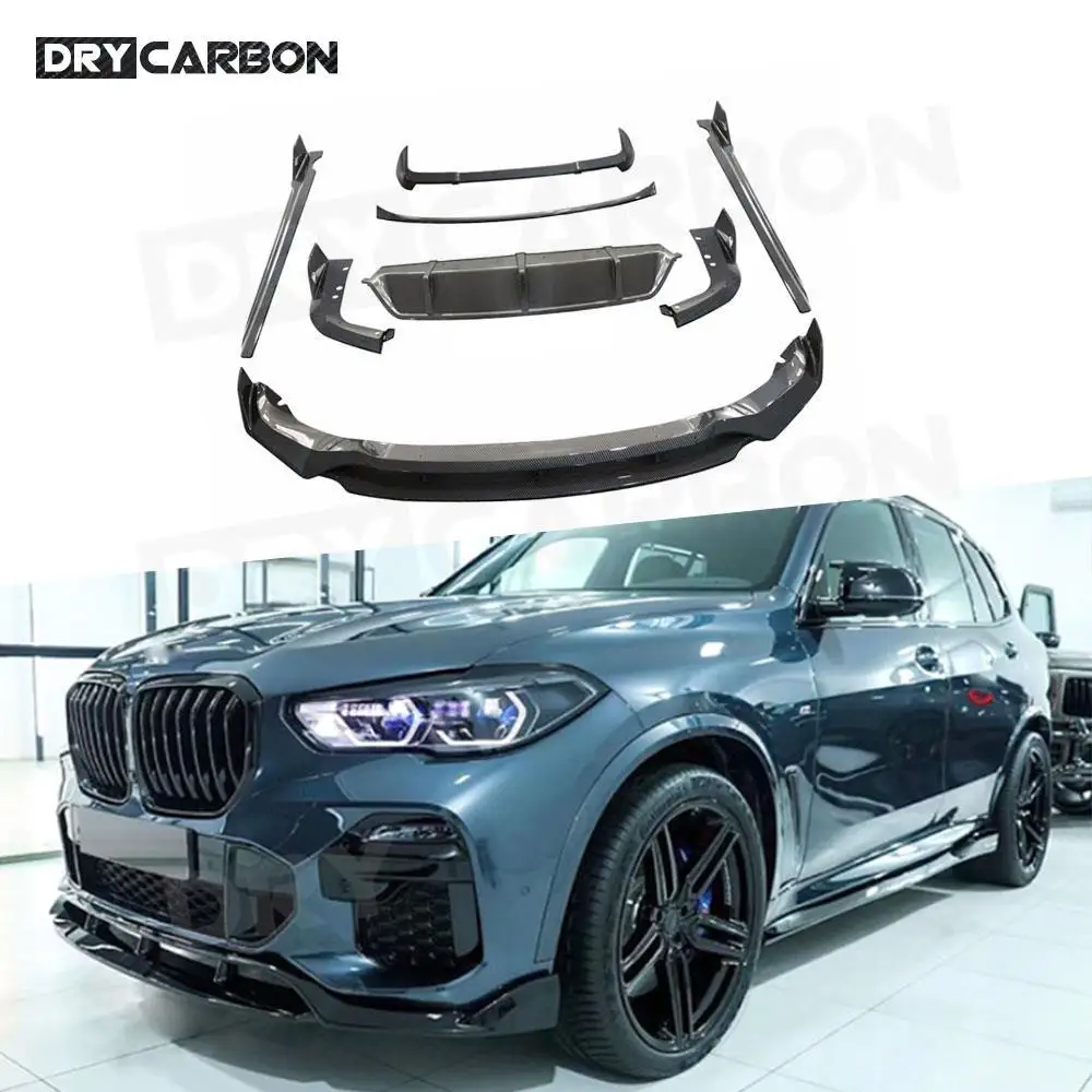 For BMW G05 X5 M Sport Car Bodykits Front Bumper Lip Rear Diffuser Side Skirts Rocker Panels Rear Boot Spoiler ABS Accessories