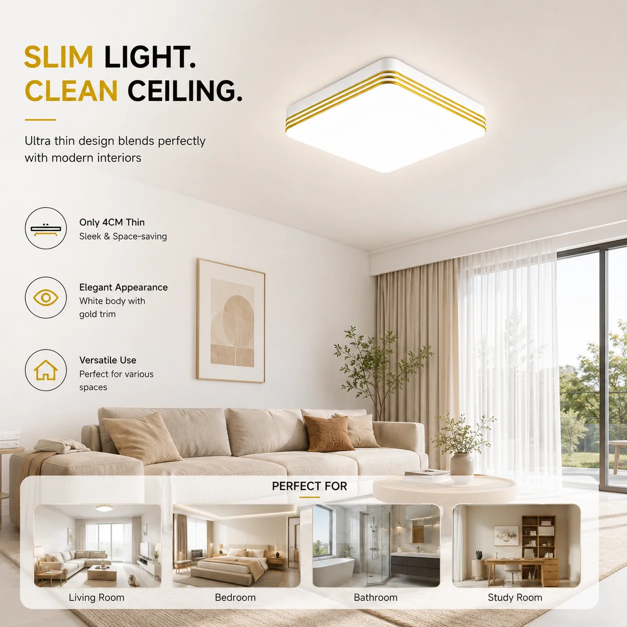 18W-48W LED Ceiling Light 15-30CM Square Ceiling Panel Light Home Bedroom Kitchen Living Room Lightings Decoration AC 85-265V