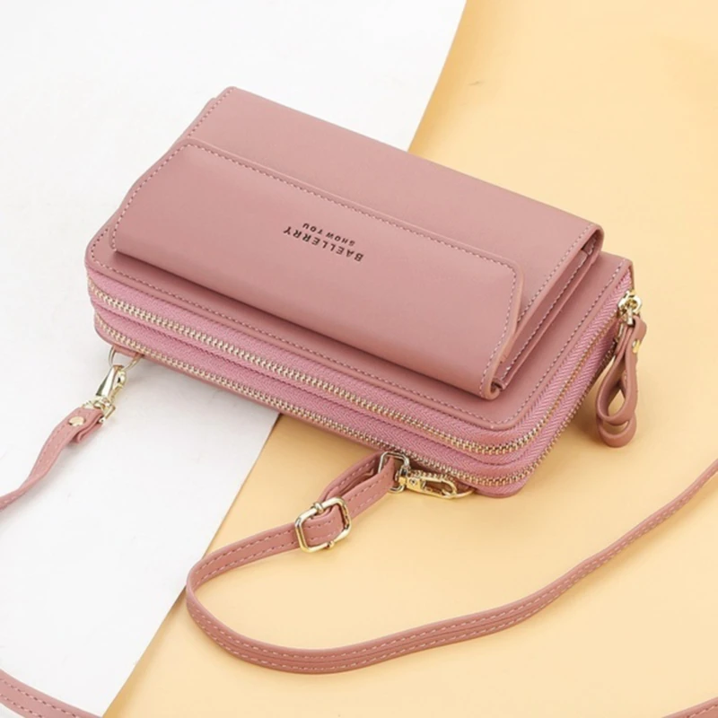 Damen Lange Geldbörse Koreanische Version Umhängetasche Doppelreißverschluss Große Kapazität Clutch-Tasche Schulter-Handtasche Damen Handytasche – Detail 19