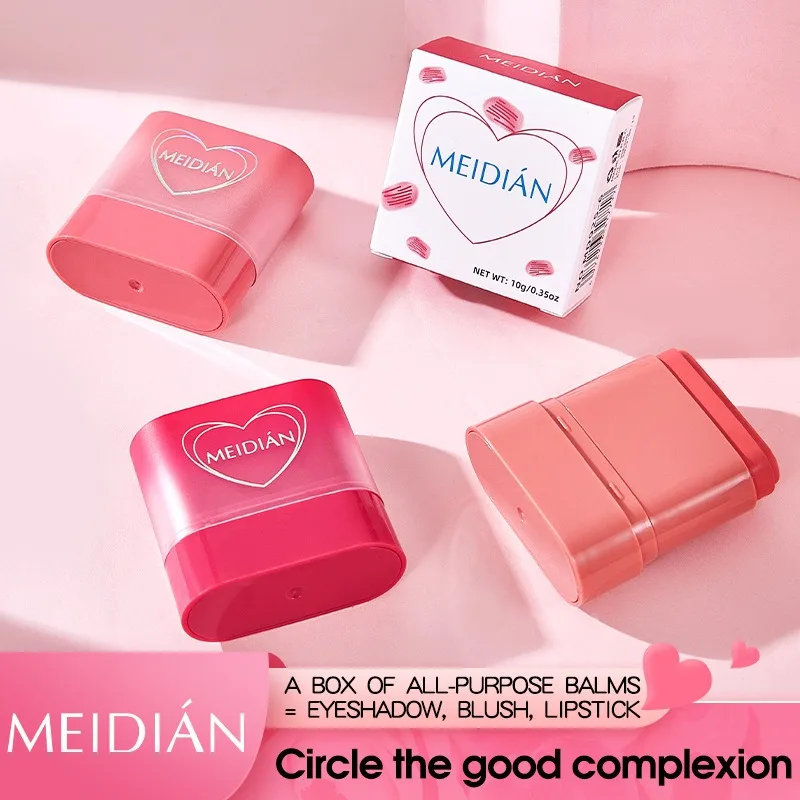 Waterproof Facial Blush Stick Natural Cheek Rouge Silky Smooth Cheek Tint Cream Blusher Blush Stick Face Makeup Blusher