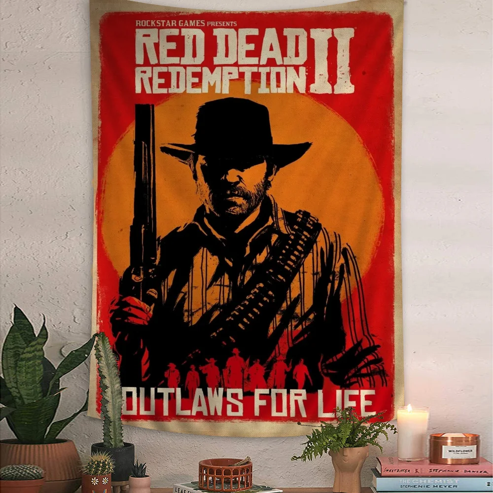 Game TV-Red-Dead-Redemption 2 DIY Wall Tapestry for Living Room Home Dorm Decor Wall Art Decor