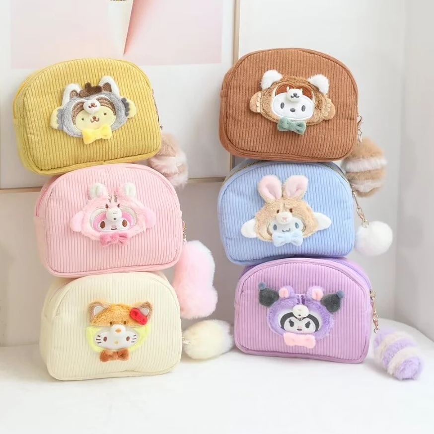 Bella borsa cosmetica Saniro My Melody Kuromi Cinnamoroll borsa per il trucco astuccio portamonete borsa in peluche per regali per studenti di