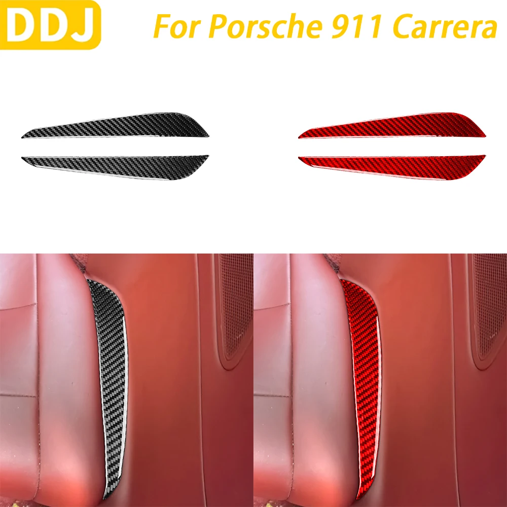 

For Porsche 911 992 Carrera 2019-2024 Carbon Fiber Rear Seat Both Side Panel Decorative Cover Car Interior Accessories Sticker