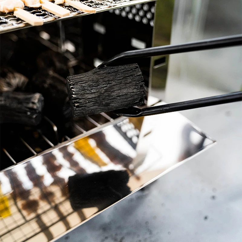 Spot Barbecue Carbon Clips Burning Tongs Charcoal Clips Duck Billed Carbon Tongs Non Hot Solid Wood Handle Carbon Clips image 3