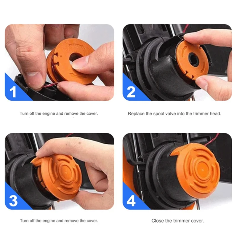 Set di coperture per bobine per trimmer per tosaerba WORX WA0010 Bobina WA6531 Parti di utensili per copertura linea-AB52