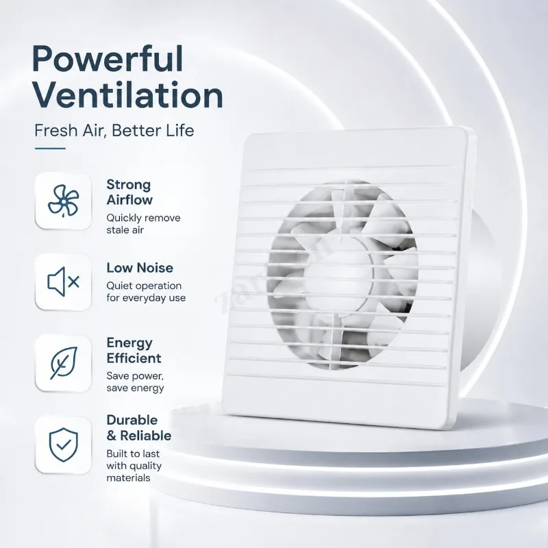 220V 4 inch 6 inch 8inch Hanging Wall White Ventilador Small Ventilator Extractor Exhaust Fans Toilet Bathroom Kitchen Fan