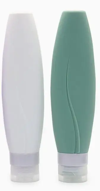 

2pcs Silicone Travel Containers Refillable Toiletry Bottles Leak-Proof Shampoo Lotion Dispenser Body Wash Squeeze Mini Empty