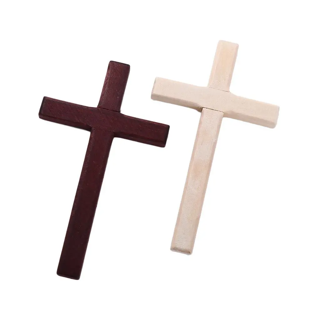 Wooden Necklace Pendant Home Decoration Prayer Religious Charm Crucifix Pendant Ornaments Christian Decor Cross