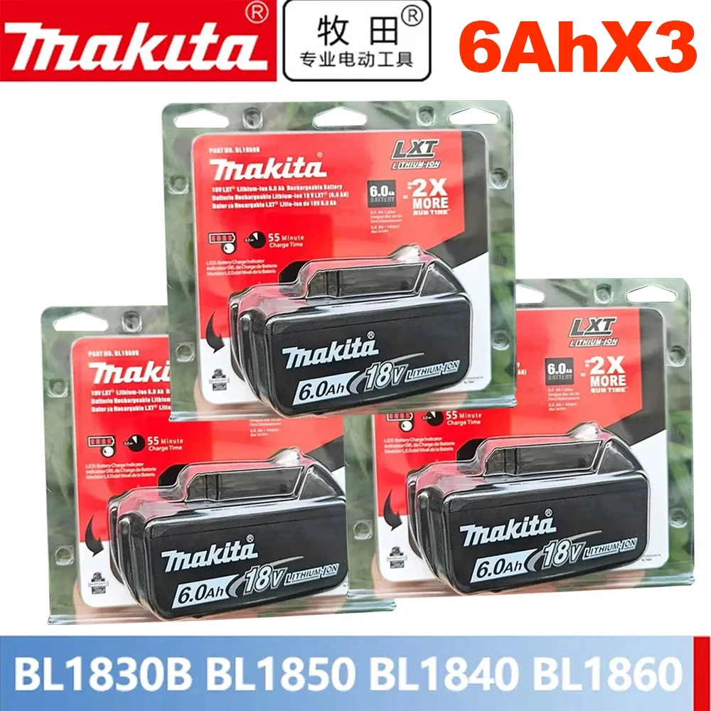 100% Genuine 18V Makita 6Ah/5Ah/3Ah for Makita Battery BL1840 BL1830B BL1850B BL1850 BL1860 BL1815 Replacement Lithium Battery