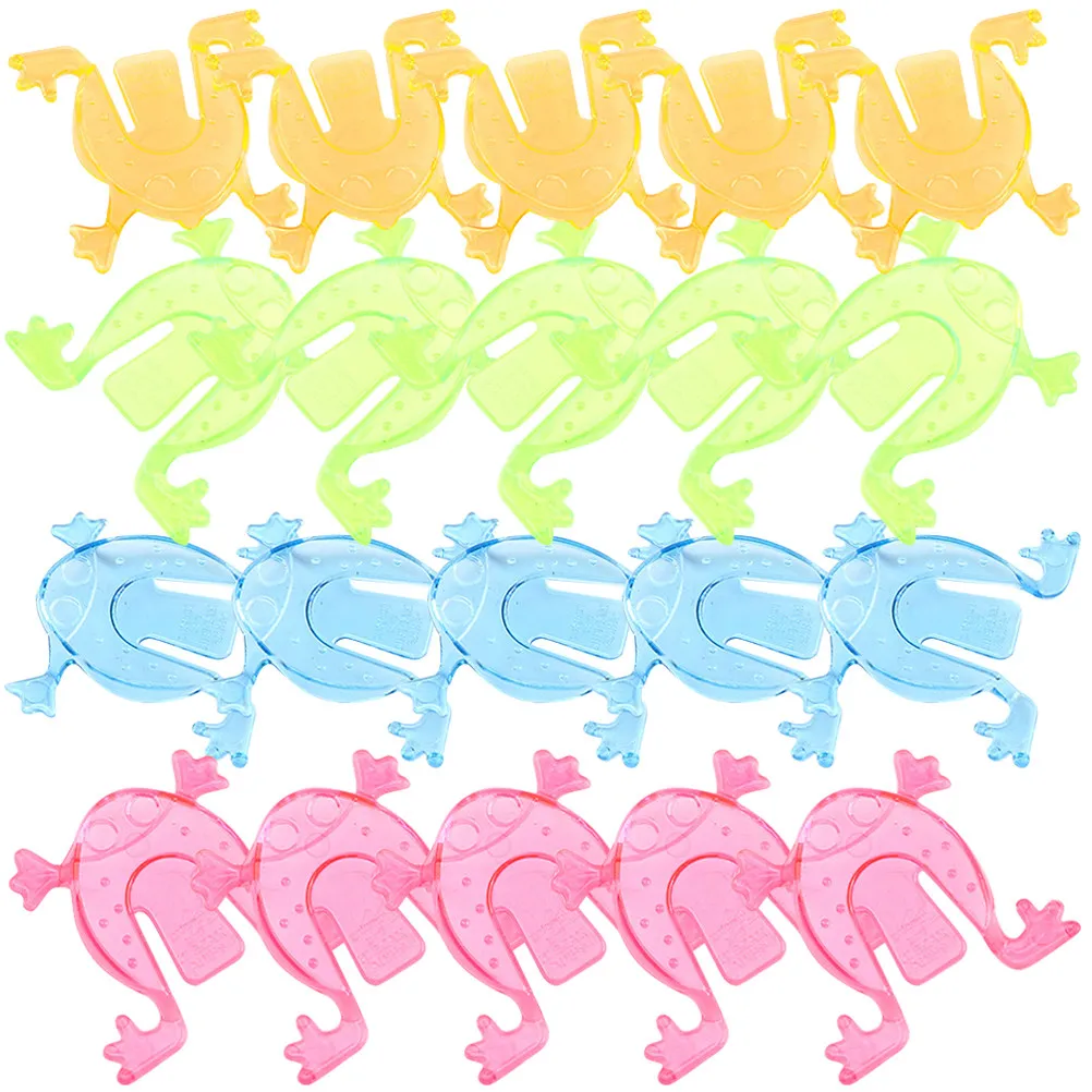 

100 Pcs Frog Bounce Toys Kids Jumping Frogs Bulk Plastic Interactive for Miniature Funny