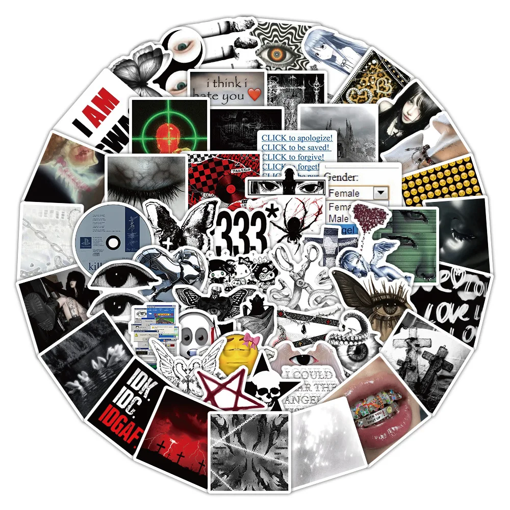 10/65 個カスタマイズされたクリエイティブなサブカルチャー装飾ステッカー、ウォーターボトル、スマートフォン、ラップトップ、ノートブック、文房具、荷物用