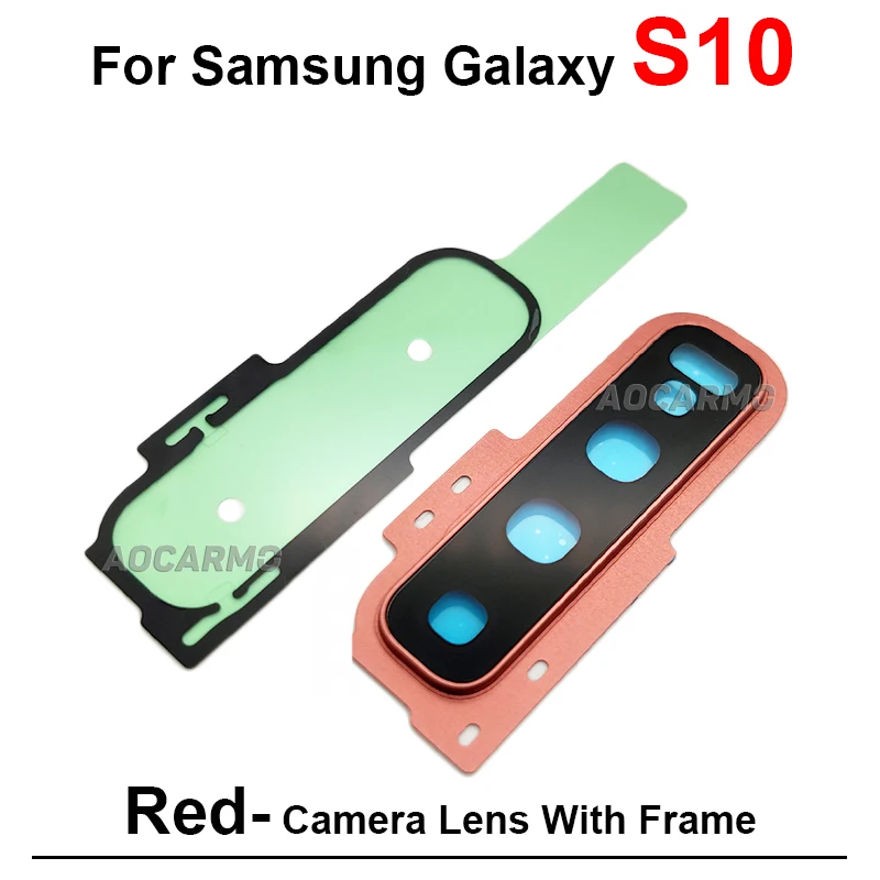 Back Camera Lens With Frame And Adhesive Repair Replacement Parts For Samsung Galaxy S10+ S10 Plus G9730 G9750