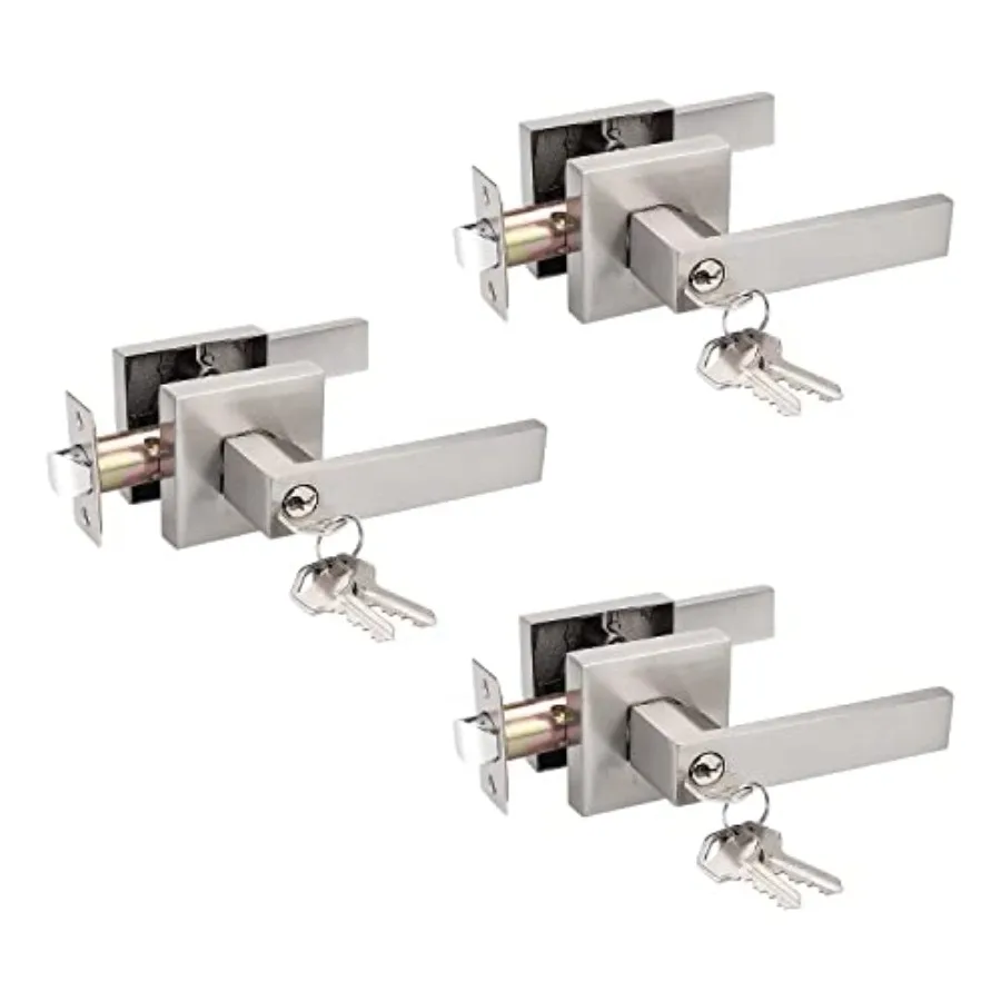 

Interior Bedroom Entrance Door Lever Doorknobs Door Lock One Keyway Entry Keyed Entrance Lockset in Each with Keys