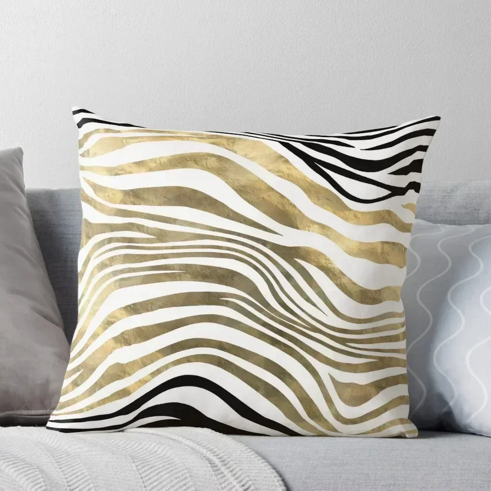 

Zebra stripes faux gold foil and black Throw Pillow Cushions For Children Pillow Cases Decorative Sofa Cushion Cover pillow
