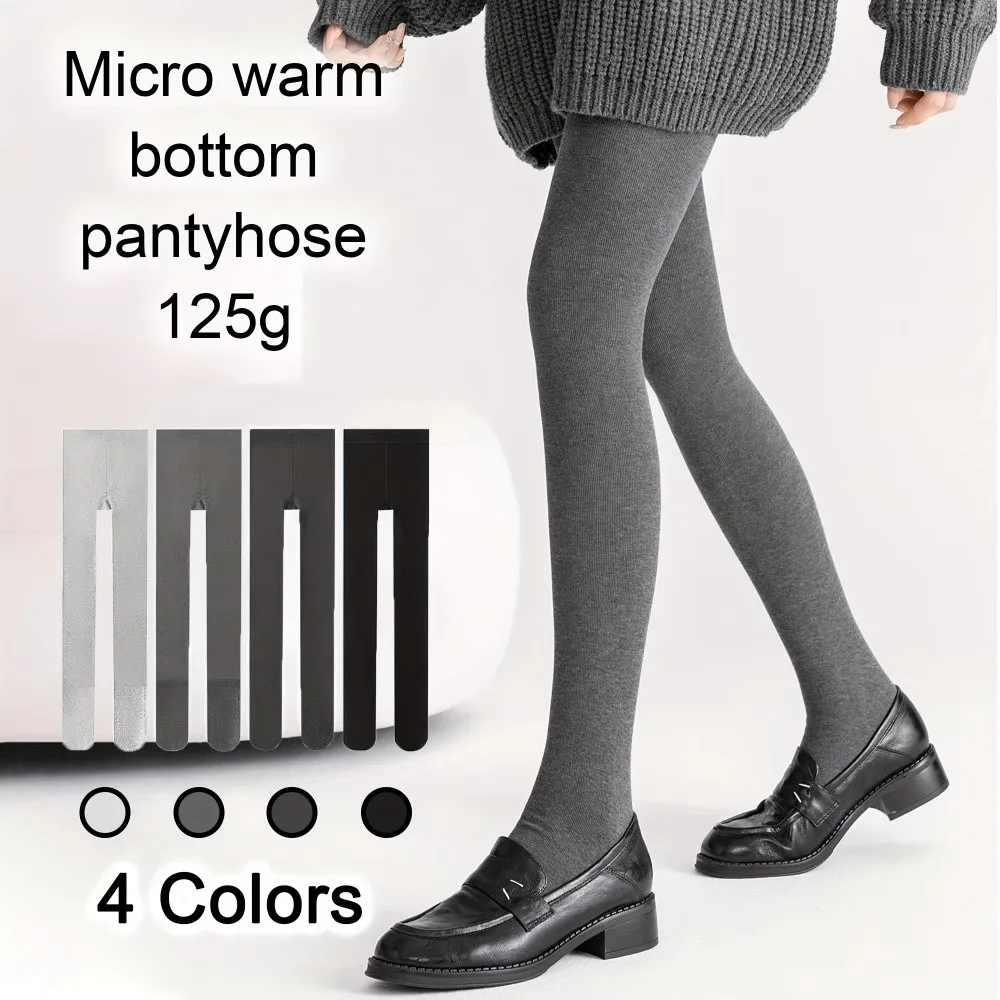 Elastic High Waist Warm Pressure Tights Breathable Stretchy Stockings High-Density Knit Machine Washable Pantyhose Winter