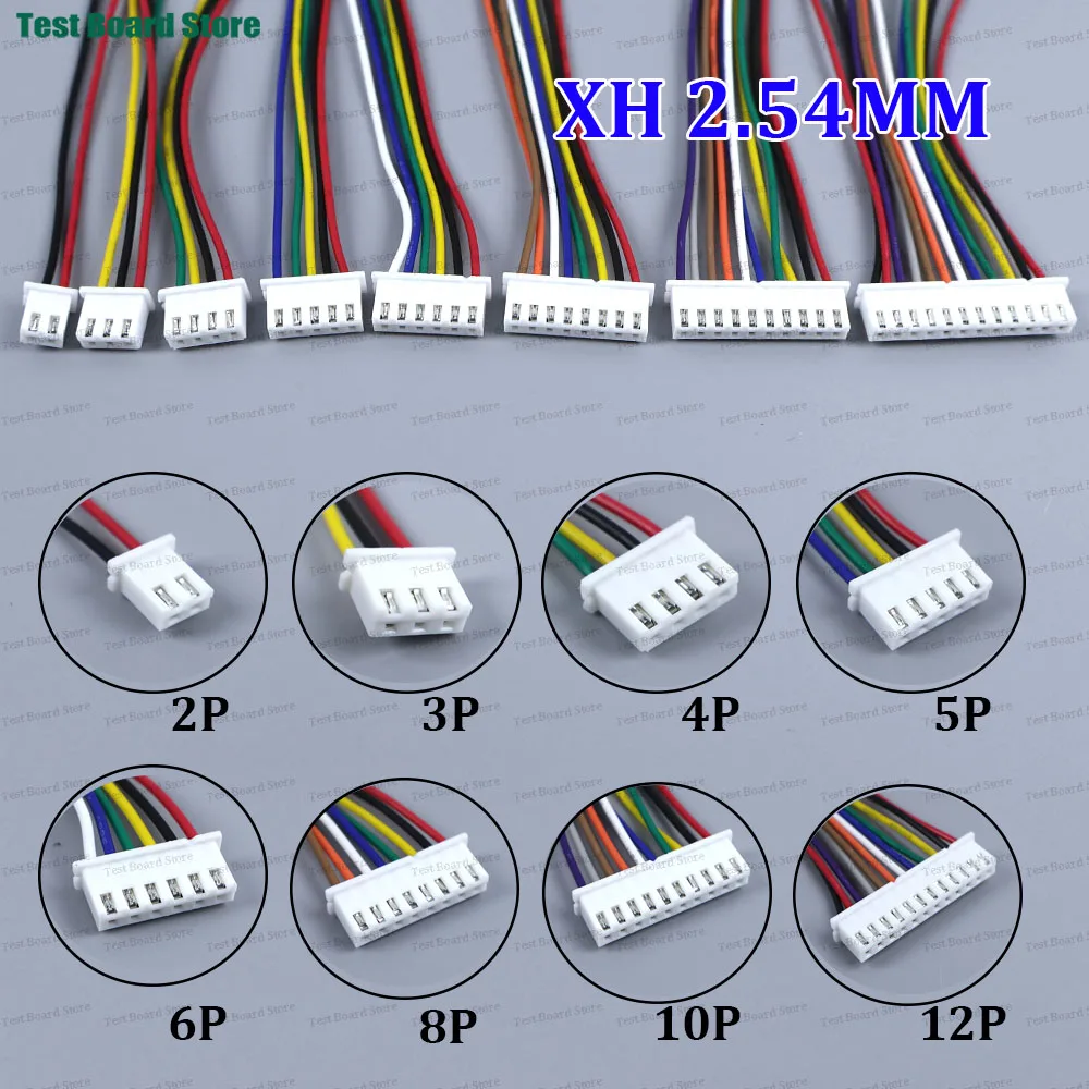 10/20/50PCS XH2.54 XH 2.54mm Wire Cable Connector 2/3/4/5/6/8/10/12 Pin 2.54MM Pitch Plug 10CM/20CM/30CM Wire Length 28AWG