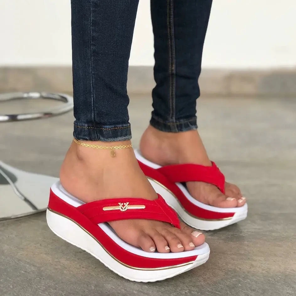 Sandals Women Summer 2023 Fashion Flip Flops Outdoor Casual Platform Sandals Ladies Plus Size Wedges Beach Slippers Muje