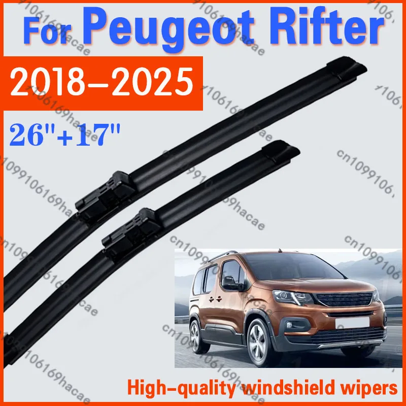 2pcs Front For Peugeot Rifter 2018-2025 Windshield Wiper Blades Windscreen Window HD Quiet Durable Automotive Wiper Accessories