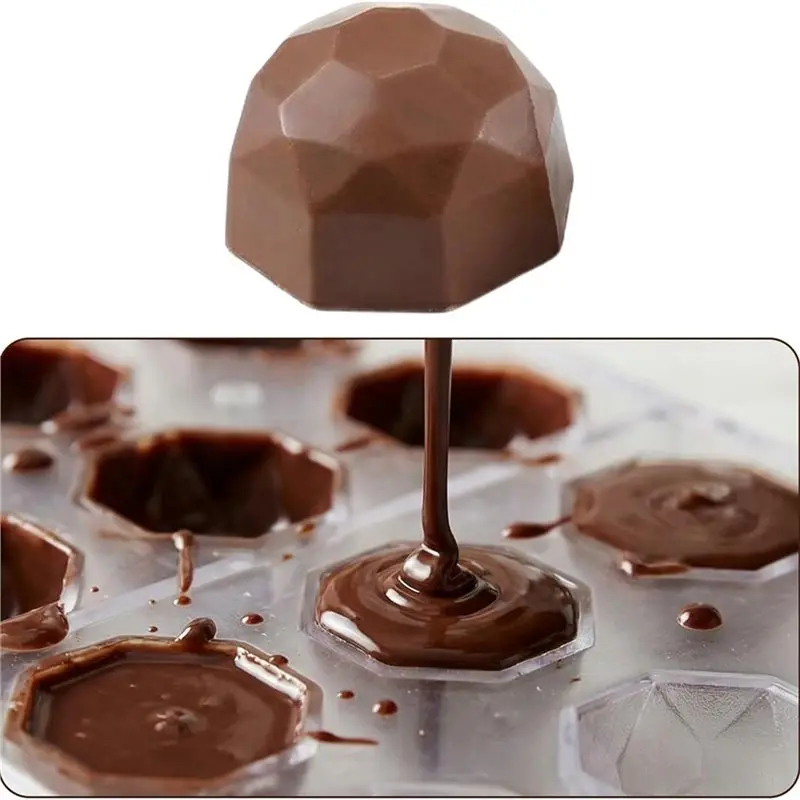 T19C 5 Pack Polycarbonate Chocolate Mold Set, 105 Cavities Candy Making Molds, Cookie Tray For Semi-Circle, Daisy