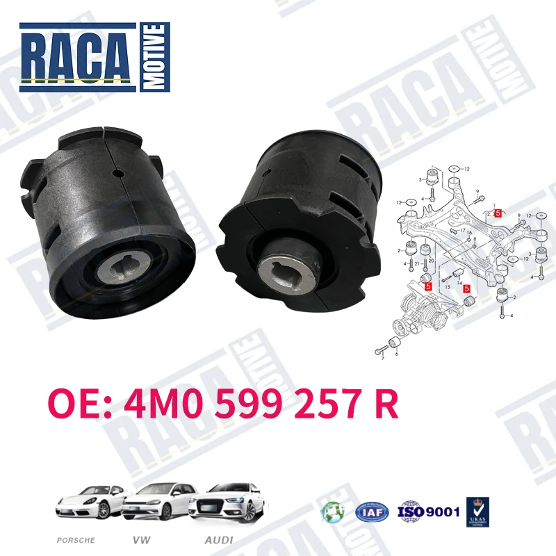 

For Porsche Cayenne 9YA 9YB Audi Q7 Q8 Bentley Bentayga Lamborghini Urus Rear Axle Subframe Rubber Metal 4M0599257R 958599257R