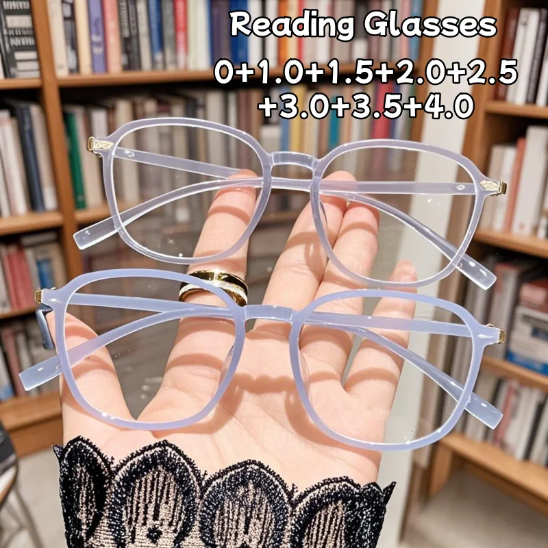 

Women's Large Frame Colourful Anti-blue Light Ultra-light Presbyopia Fashion High-definition Full Frame Reading Glasses
