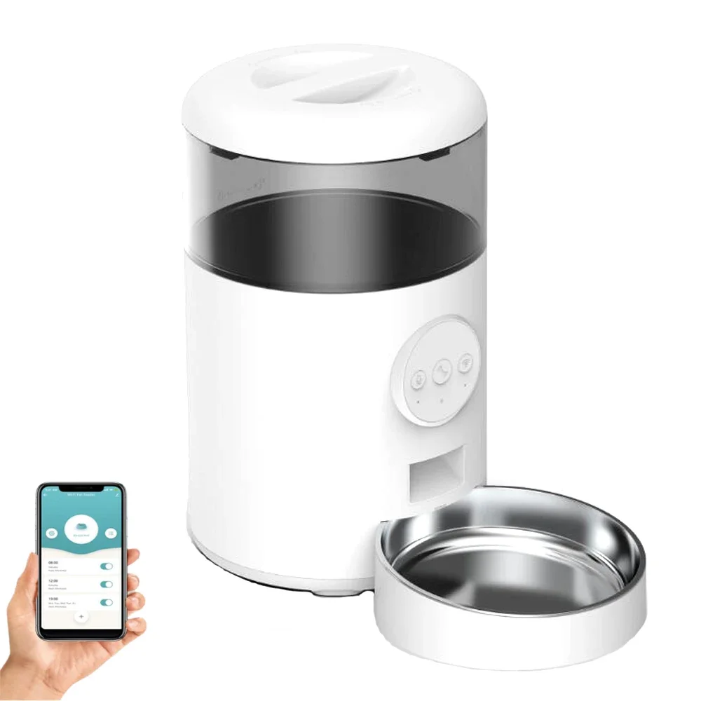 3.5L WiFi Smart Automatic Pet Feeder With Stainless Steel Bowl For Dogs Cats Auto Feeding Meals Pet Food Dispenser Pet Supplier