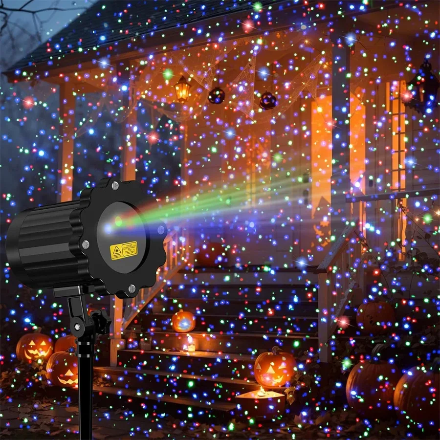 Laser Christmas Projector Light Outdoor Moving RGB Xmas Party Projector Lamp 3 Color Motion Firefly Light Show for Holiday Decor