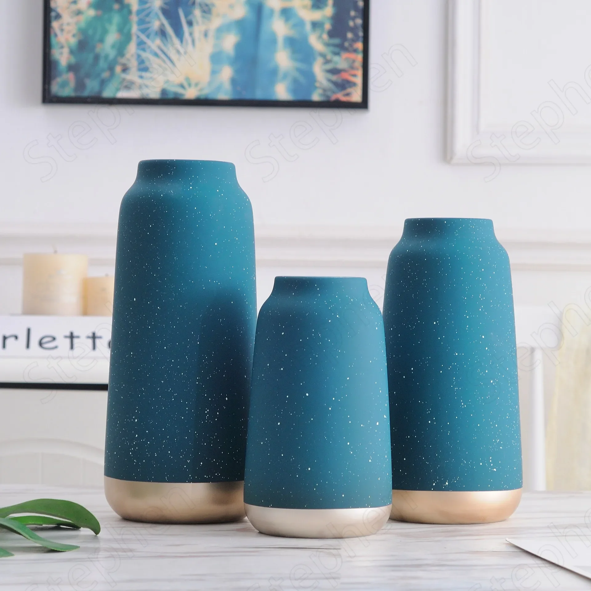 Modern Frosted Ceramic Vases Nordic Modern Speckled Decorative Flower Vase Tall Floor Vases for Living Room Home Decoration