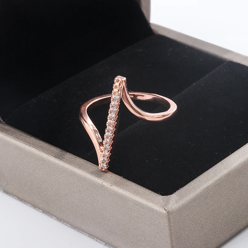 Women's Simple 925 Silver Plated Geometric Line Ring